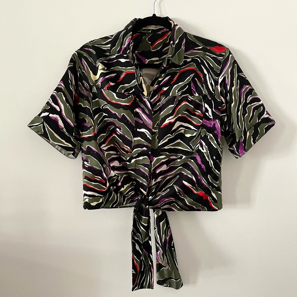 Balenciaga Paris RARE tiger stripe cropped shirt